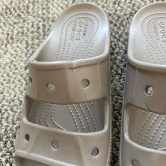 CROCS Taupe Slide Sandals - Picture 3 of 4